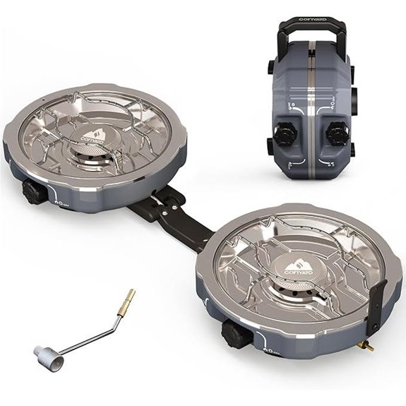 20,000 BTUs Portable 2-Burner Camping Stove