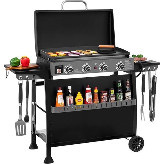 Royal Gourmet 4 Burner Propane Gas Griddle with Stand