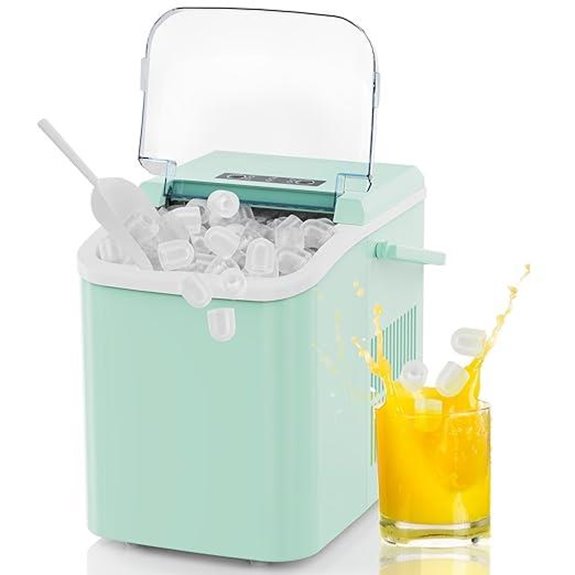 Portable Countertop Ice Maker with Handle and Basket
