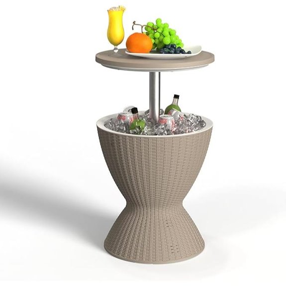 EasyUp Outdoor Cooler Bar Table with Drain Plug