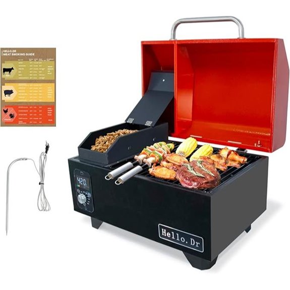 Portable Pellet Grill with Digital Control and Meat Probe
