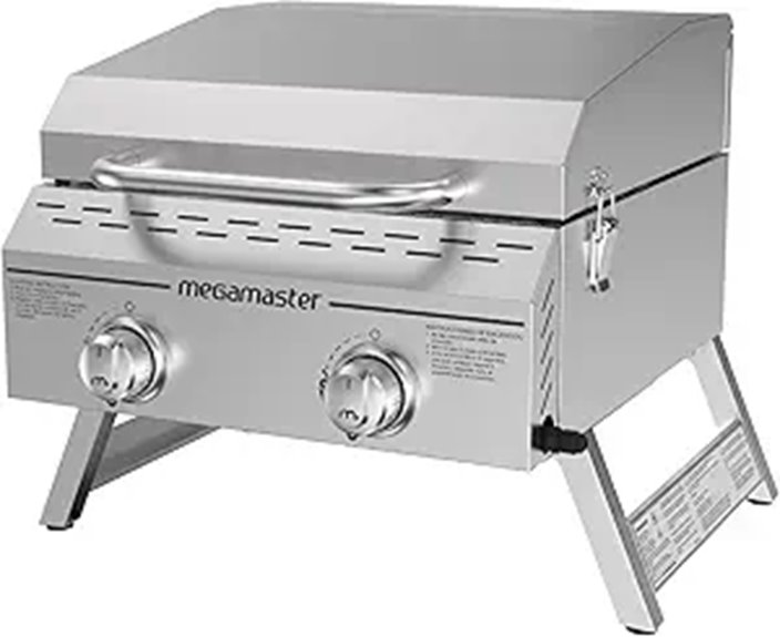 Megamaster 2-Burner Portable Stainless Steel Gas Grill