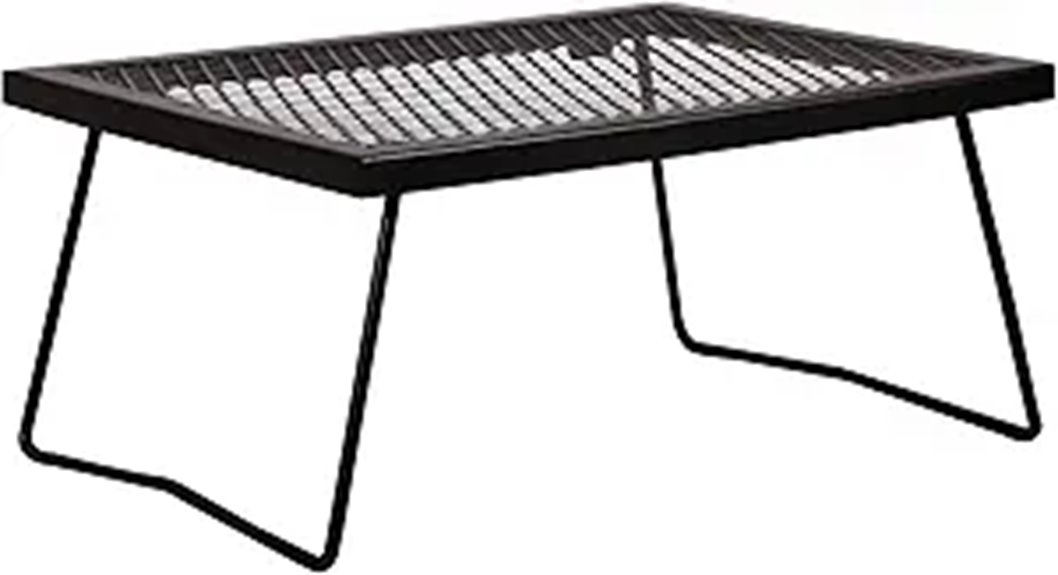 REDCAMP Folding Steel Campfire Grill for Over Fire Pit