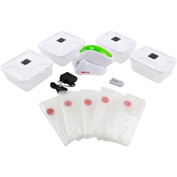 NESCO Handheld Vacuum Sealer Kit with Canisters and Bags
