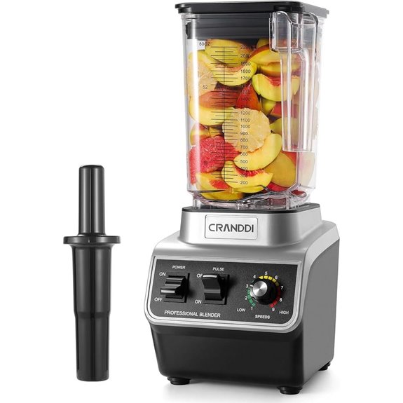 CRANDDI Commercial Blender 1500W 80oz Variable Speed