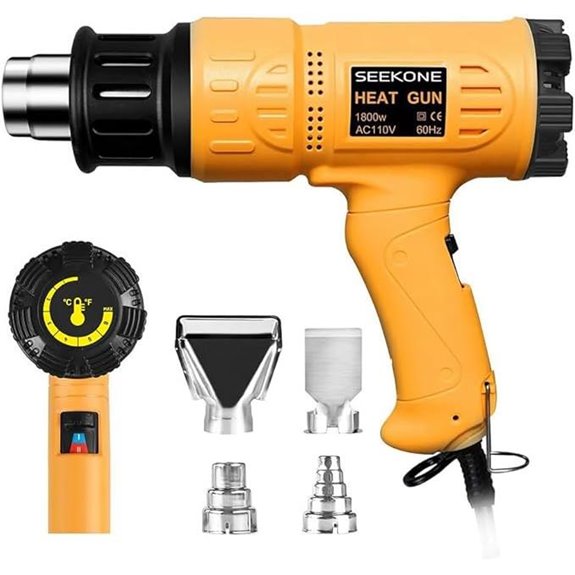 SEEKONE 1800W Heat Gun with Nozzles and Control