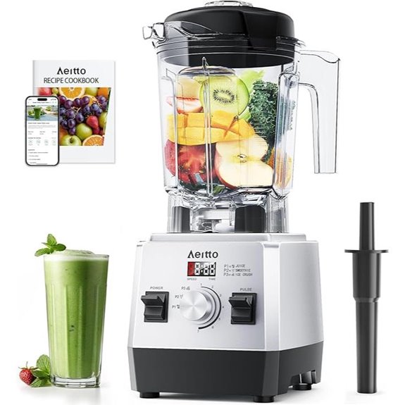 Aeitto 68Oz Blender 1800W 7 Speeds Silver