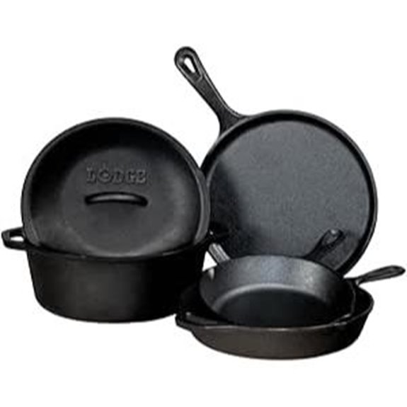 Lodge Pre-Seasoned Cast Iron 5 Piece Set Black