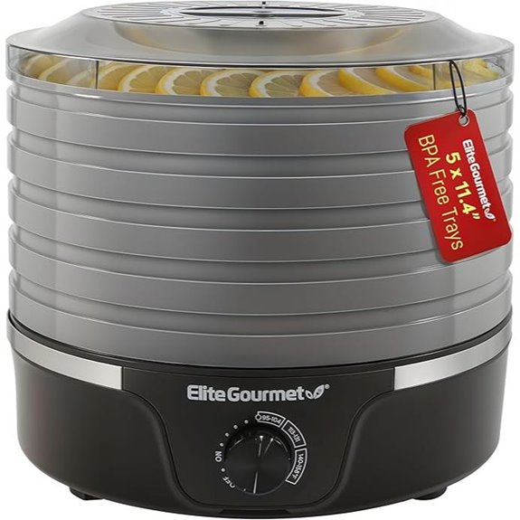 Elite Gourmet Food Dehydrator with 5 Trays