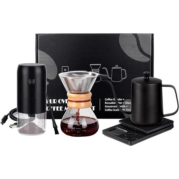 SuperCook Pour Over Coffee Dripper Set with Grinder