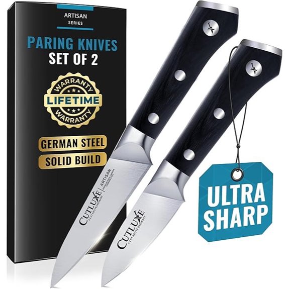 Cutluxe Paring Knife Set with Razor Sharp Blades