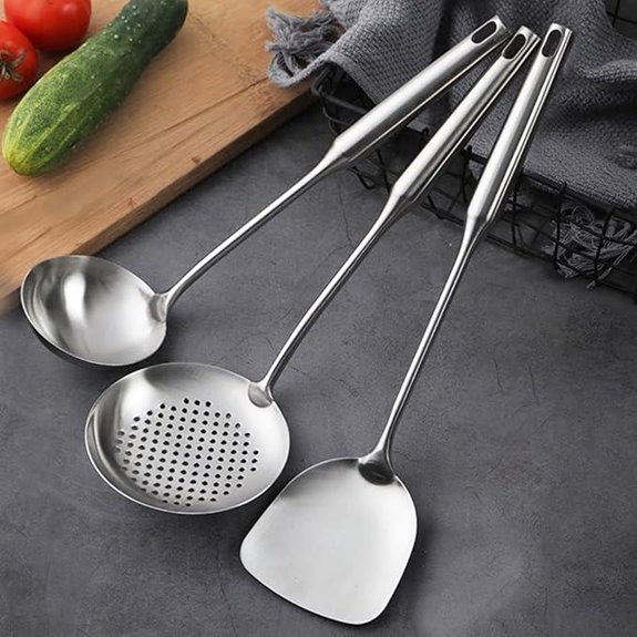 Stainless Steel Wok Utensil Set (3-Piece)
