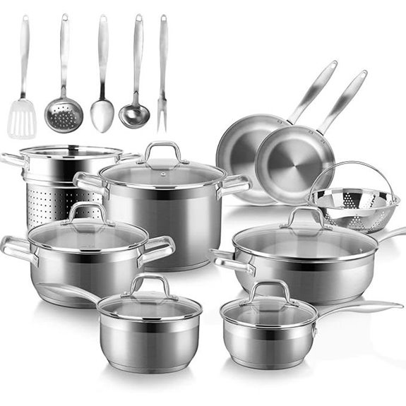 Duxtop 19-Piece Stainless Steel Induction Cookware Set