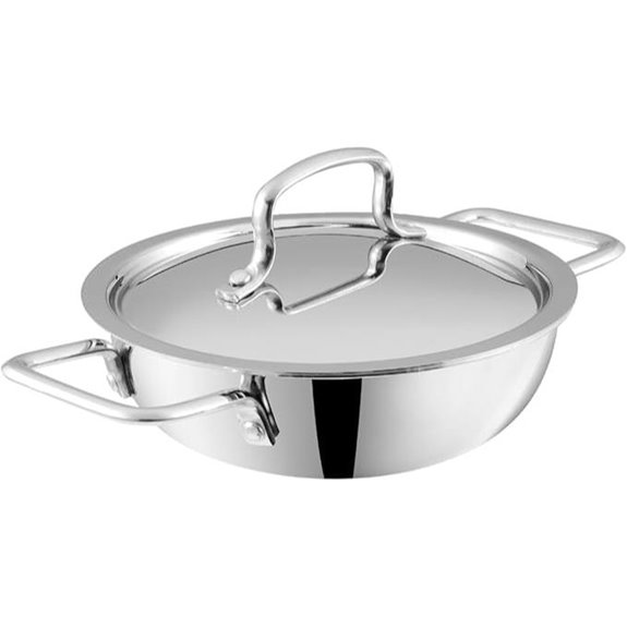 Vinod Platinum Stainless Steel Kadai for Indian Cooking