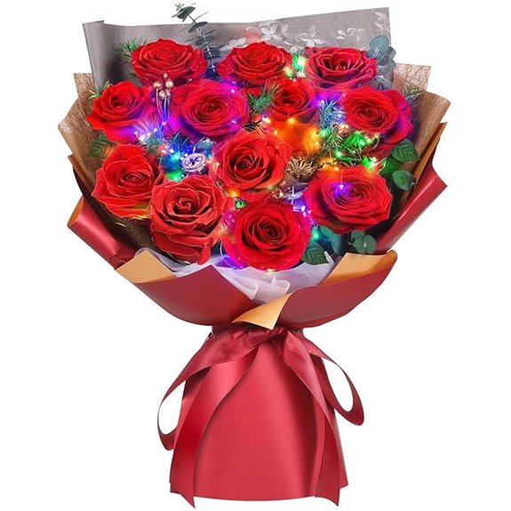 ADDWel 12 Preserved Red Roses Bouquet for Gift