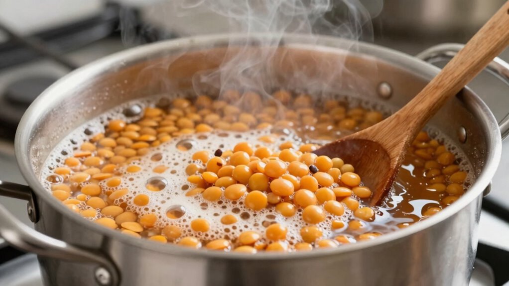 prevent lentil foam overflow