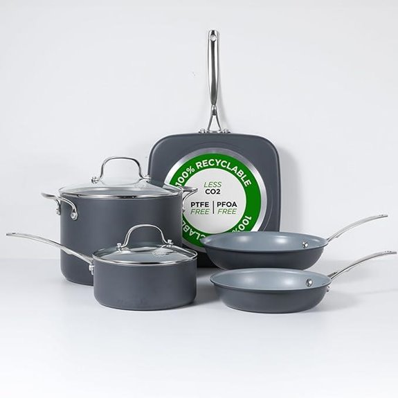 Commercial CHEF 7-Piece Non-Stick Aluminum Cookware Set