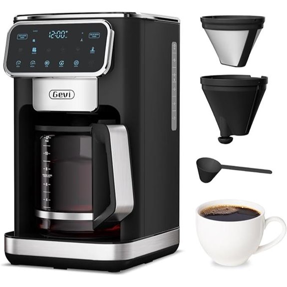 Gevi 12-Cup Programmable Coffee Maker with Touch Screen