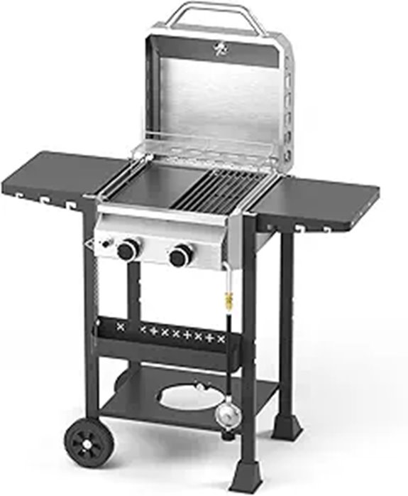 Propane Gas BBQ Grill with Cast Iron Griddle