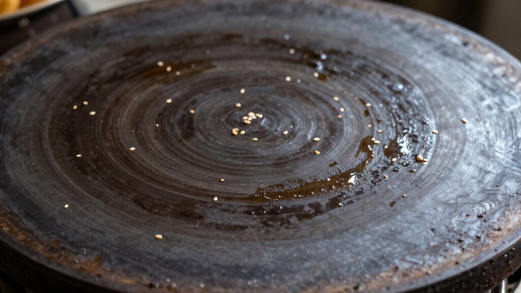 proper seasoning prevents sticking