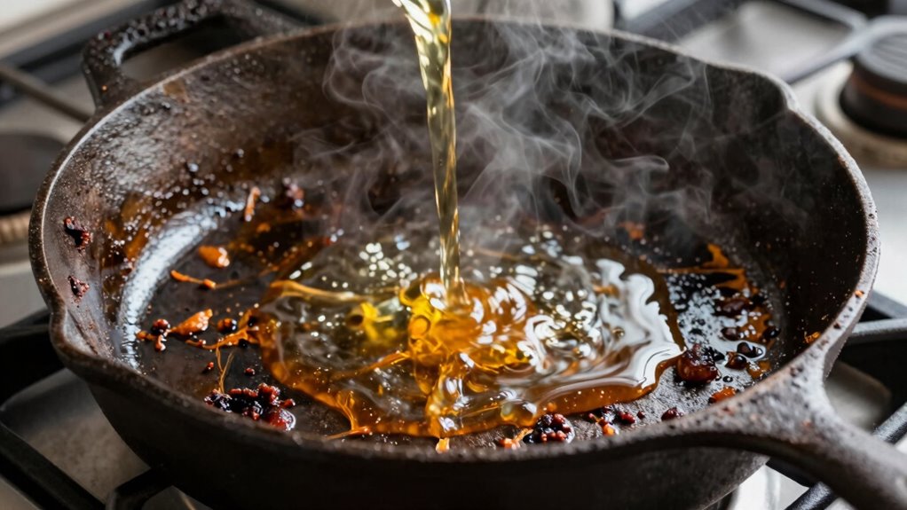 quickly scrape pan residue