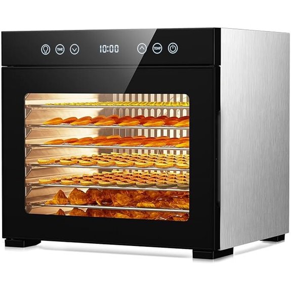Food Dehydrator with Timer Trays Quiet Operation
