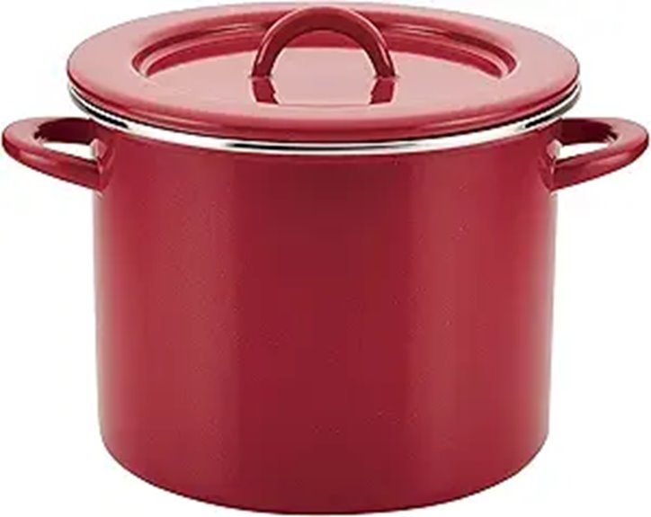 Rachael Ray Create Delicious Stock Pot/Stockpot with Lid - 12 Quart Red