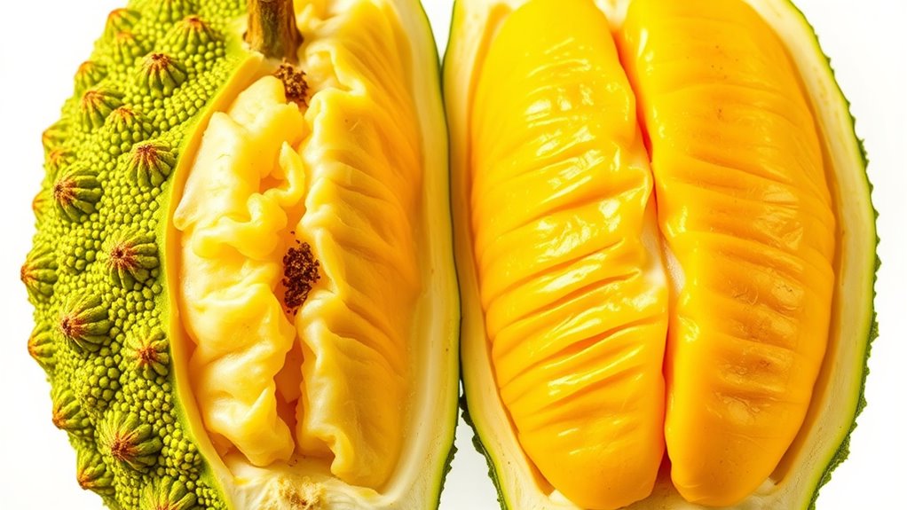 raw versus ripe jackfruit