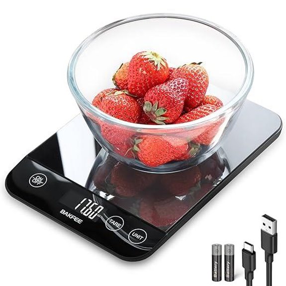 Rechargeable Food Scale with Tempered Glass and USB