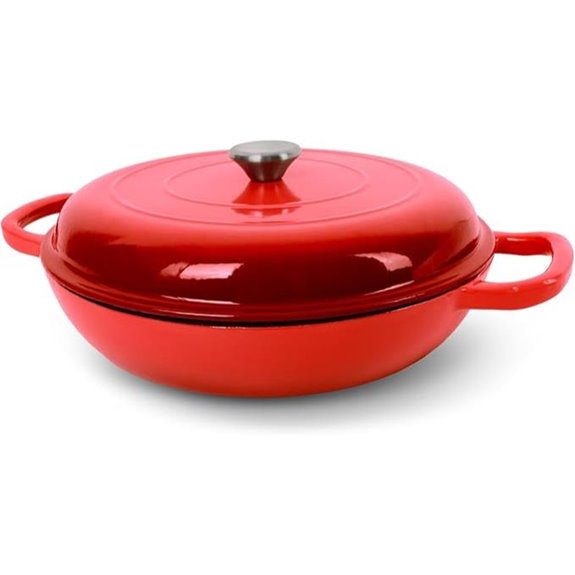 Enameled Cast Iron Dutch Oven 3.8 Qt Gradient Red