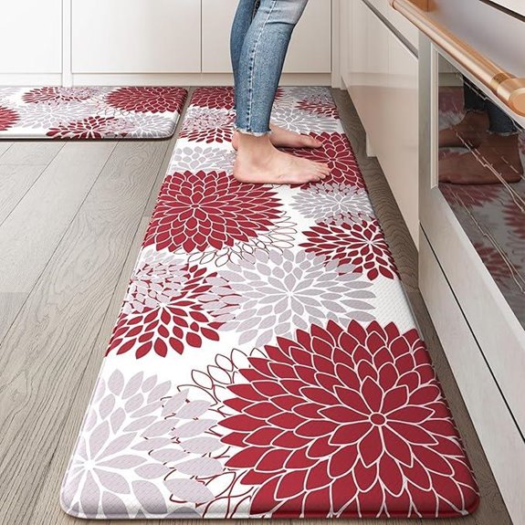 Collive Anti-Fatigue Kitchen Mats 2-Pack Red