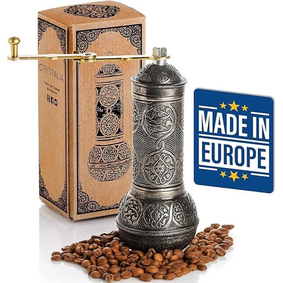 Crystalia Refillable Manual Coffee Grinder with Handle