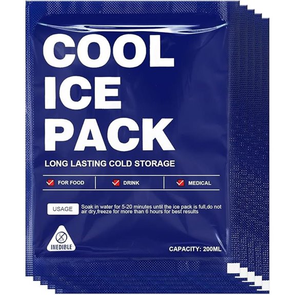 Leakproof Frozen Food & Cooler Gel Packs (24H Cooling)