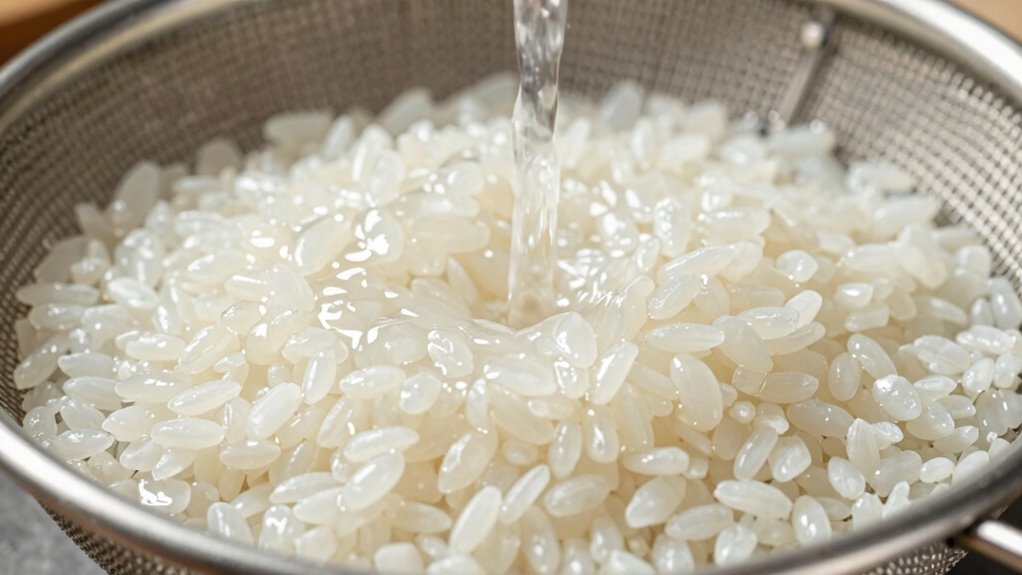 rinse rice briefly carefully