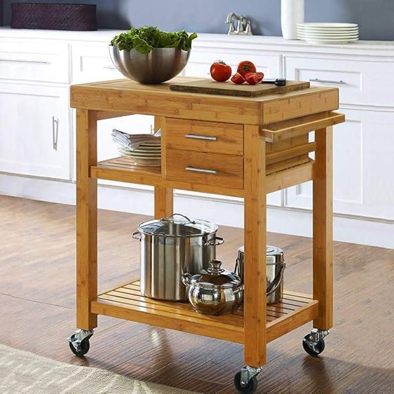 Home Aesthetics Rolling Kitchen Island Cart