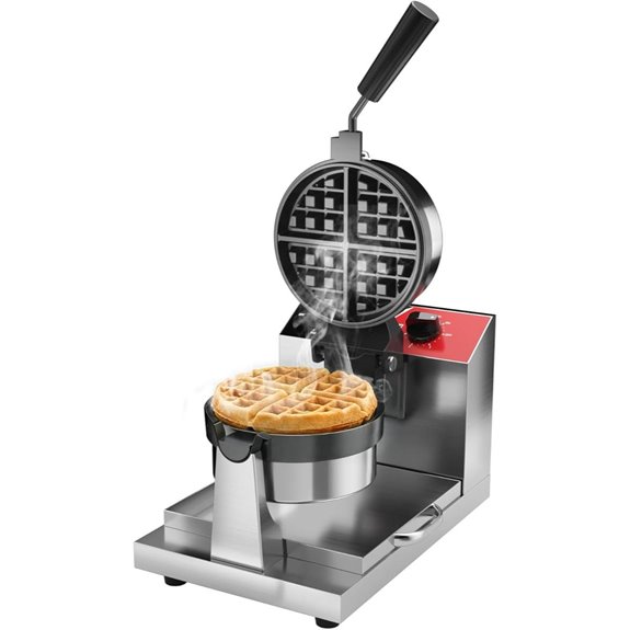 CROSSON Commercial Belgian Waffle Maker with Rotating Plate