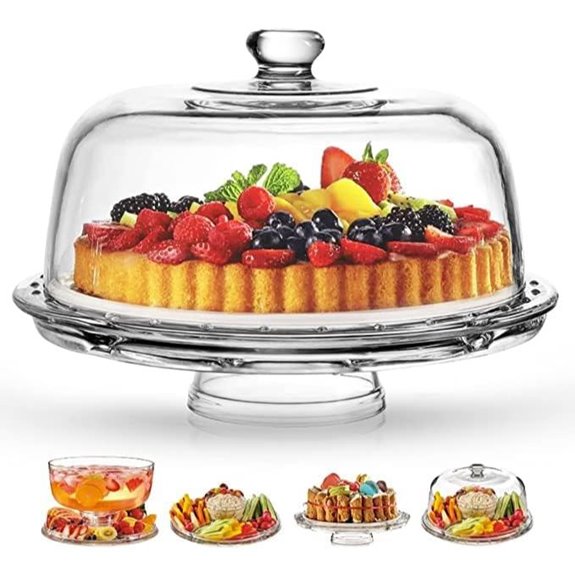 Royalty Art Cake Stand with Dome (6-in-1)