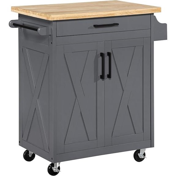 Bolten Farmhouse Kitchen Cart with Storage