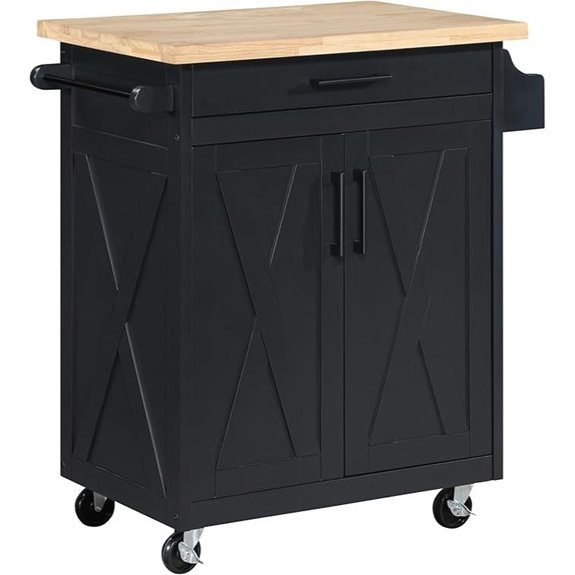 Bolten Farmhouse Kitchen Cart with Storage