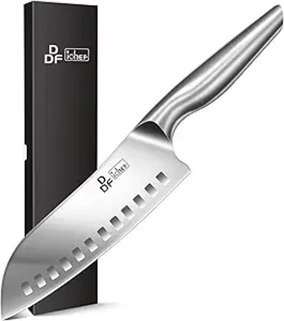 DDF Santoku Kitchen Knife 7-Inch Non-slip Stainless Steel