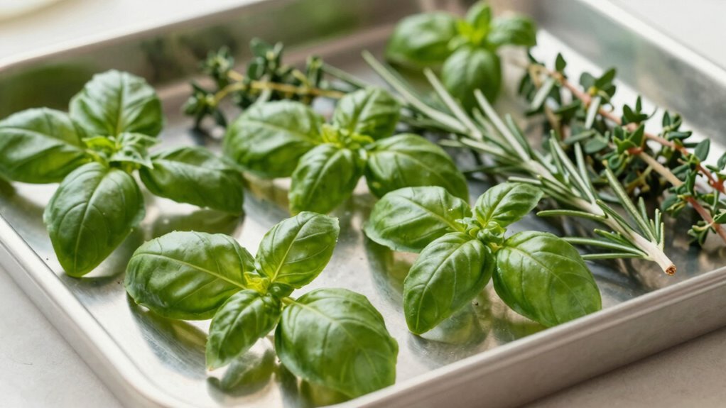 select fresh fragrant herbs