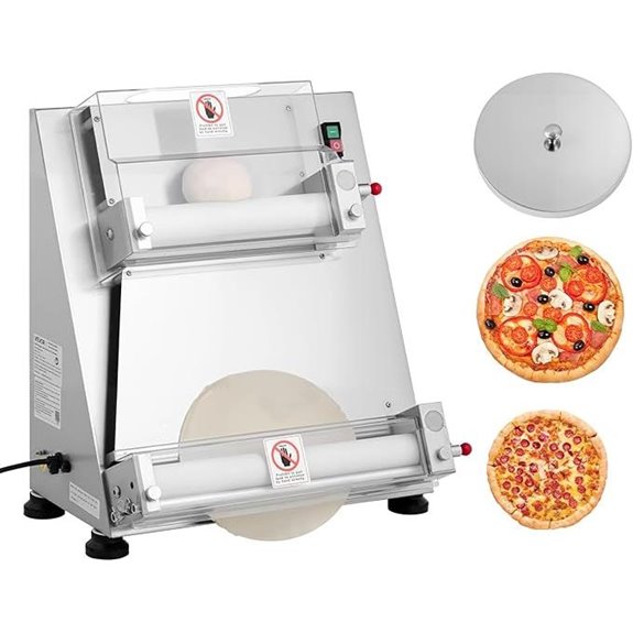 VEVOR Pizza Dough Roller Sheeter 3-16 Inch Semi-Automatic
