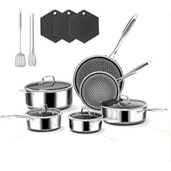 15-Piece Stainless Steel Cookware Set with Lids