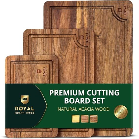 Royal Craft Wood Acacia Cutting Boards Set of 3