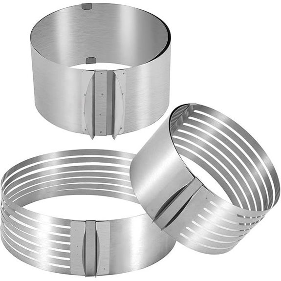 KEILEOHO Cake Ring Set of 3 for Baking