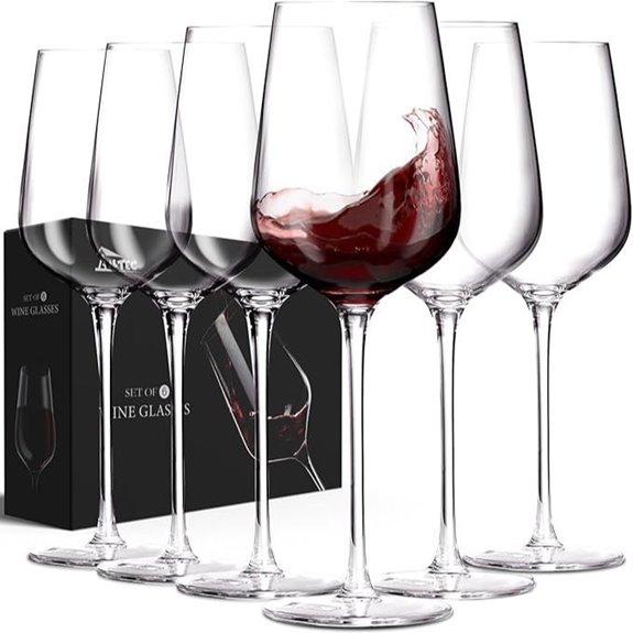 Wine Glasses Set of 6 Crystal Lead-Free Stemware
