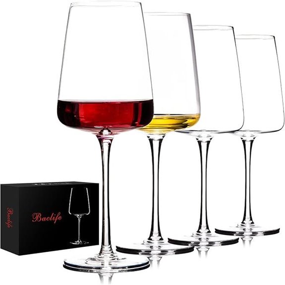 BACLIFE Red Wine Glasses Set of 4