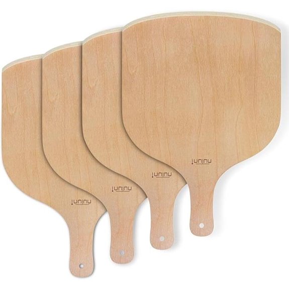4 Pack Wooden Pizza Paddles for Baking and Grilling