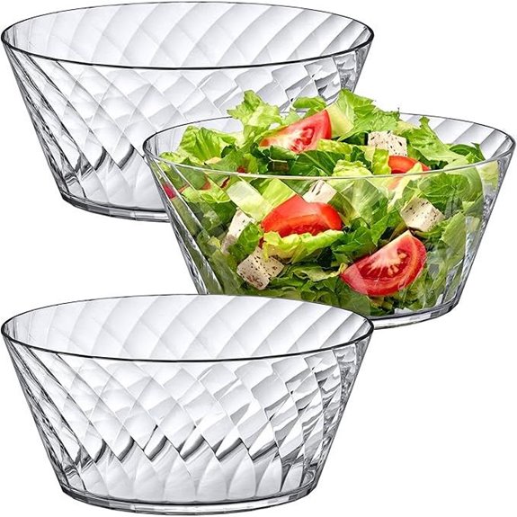 Amazing Abby 10-Inch Clear Salad Bowls (Set of 3)