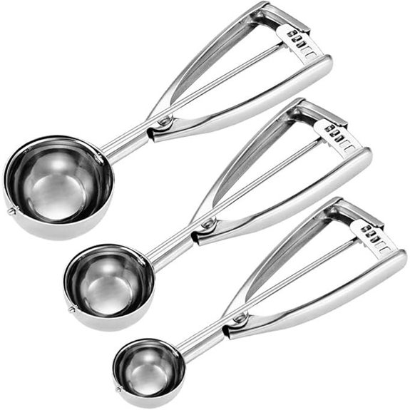 Cookie Scoop Set of 3 - Stainless Steel Baking Tools